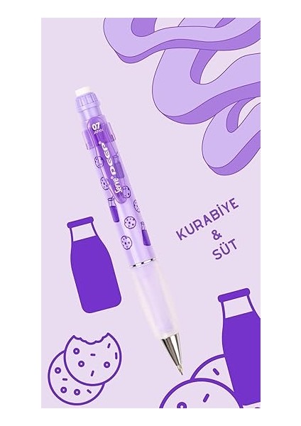 Deep Süt & Kurabiye Baskılı Mekanik Versatil Kalem 0.7 Lavanta fırsatları