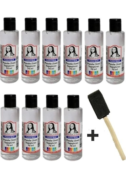 10 Ad x 70 ml Puzzle Yapıştırıcı + Dağıtıcı Sünger Fırça fiyatları