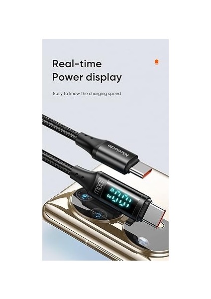 CA-1100 100W Type-C To Type-C Dijital Ekran Sarj Kablosu, 1.2m fırsatları