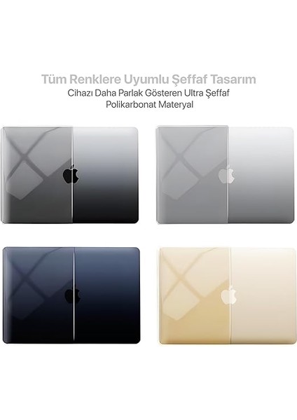 MacBook Air 13,6 ile Uyumlu M4 (A3240) M3 (A3113) M2 (A2681) Polikarbonat Sert Koruyucu Çizilme ve Darbe Önleyici Kılıf (Super Şeffaf, 13.6 Inç 2022-2023-2024-2025) indirimleri