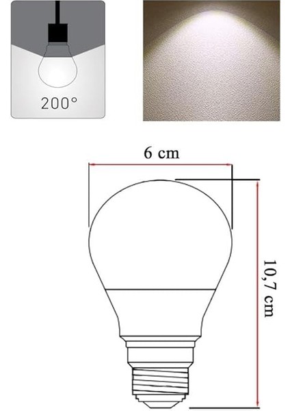 8,5W (60W) LED Ampul 4000K - Gün Işığı E27 LED Lambası fiyatları