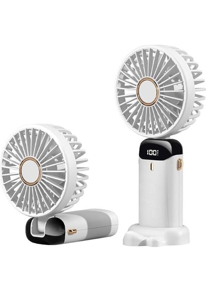 Dijital LED Göstergeli Katlanabilir Askılıklı Portatif Mini Vantilatör Soğutucu El Fanı (N15) fırsatları