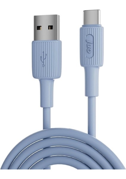 66W Usb-A To USB Type-C Silikon Hızlı Şarj ve Data Kablosu Mavi 1 Metre