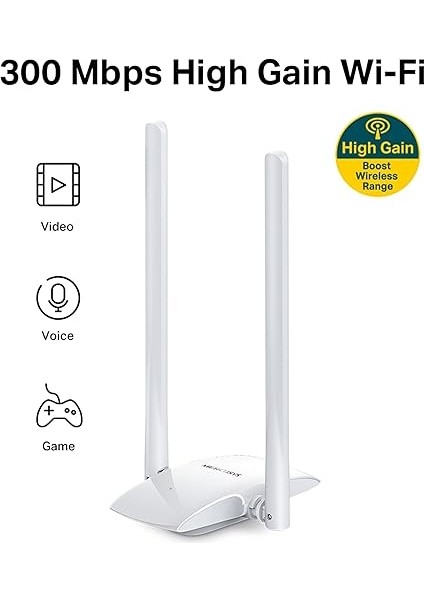 MW300UH, 300MBPS Yüksek Kazançlı Kablosuz USB Adaptörü fiyatları