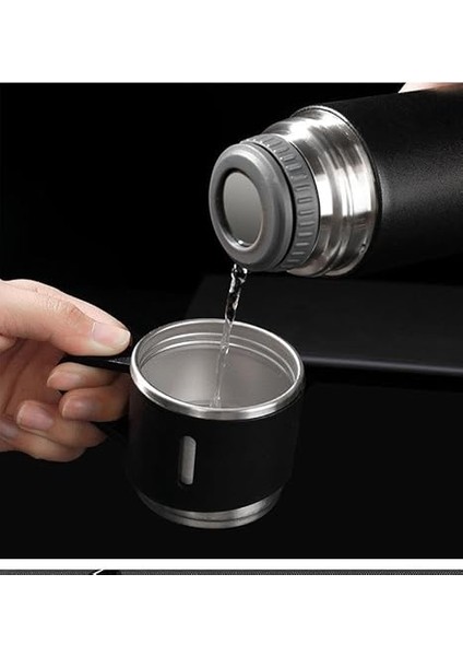 Polham 500ML Paslanmaz Çelik Bardaklı Termos Çift Katmanlı Termos Bardak Mug Araç Kahve Çay El Termosu fiyatları