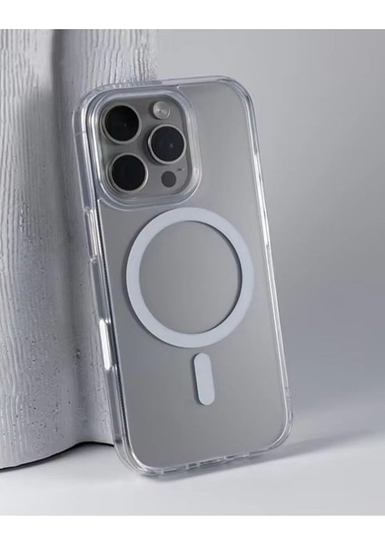 Aksesuar Iphone 16 Pro Kablosuz Şarj Özellikli Darbe Önleyici Sert Şeffaf Kılıf