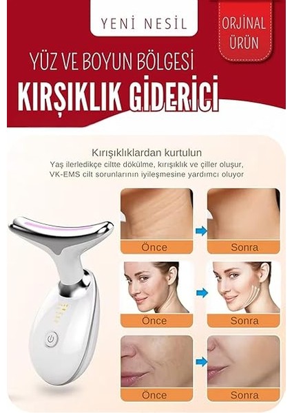 Yüz ve Boyun Kırşıklık Giderici Ems Güzellik Cihazı Gıdık Sarkma Kırışıklık 3 Modlu indirimleri