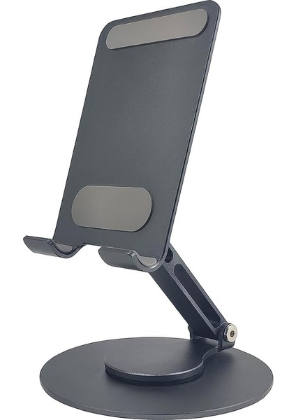 Telefon Standı Katlanabilir Çok Fonksiyonlu 360 Derece Dönebilen Metal Gray