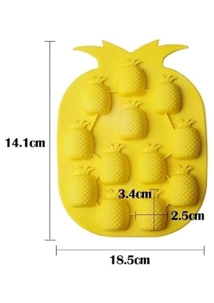 2 Adet Ananas Şekilli Buz Küpü Kalıbı Yapışmaz Silikon Ananas Buzluk Buz ve Çikolata Kalıbı Sarı Renk modelleri