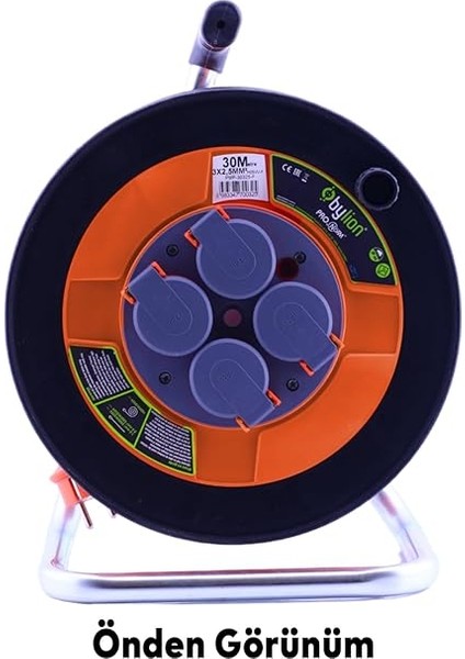 IP44 Plastik Makaralı Kapaklı 4 Prizli Uzatma Kablosu 3x2.5 mm 30 Metre Cca Kablo fiyatları