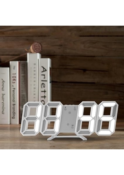 Beyaz LED Dijital Dekoratif Masa Veya Duvar Saati fırsatları
