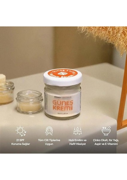 Kırkpınar Çinko Mineralli Doğal 21 Spf Güneş Kremi 40 ml modelleri