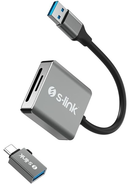 SL-CR21 Type C ve Usb3.0 Sd/micro Sd 110M/S Hızlı 2 In 1 Metal Kart Okuyucu fiyatları