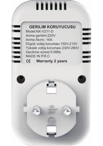 Premium Serisi 210/280 V 16 Amper Gerilim ve Volltaj Korumalı 2 Yıl Garantili Dijital Ekranlı Priz fırsatları