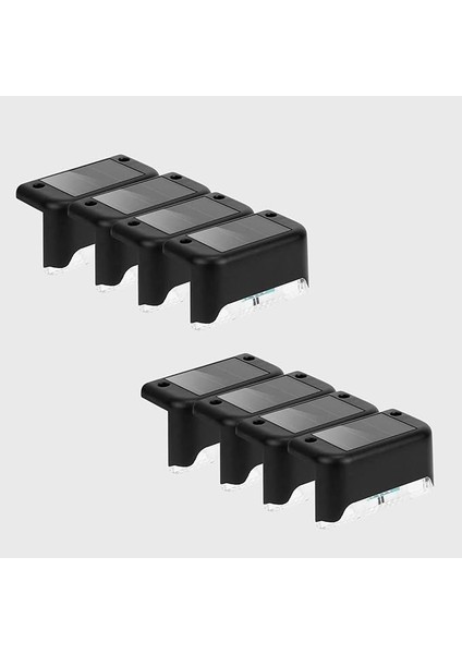 Güneş Enerjili Su Geçirmez 4'lü Bahçe, Merdiven, Veranda Için Köşebent LED Lamba 3200K Günışığı (Standart, Adet, 8)