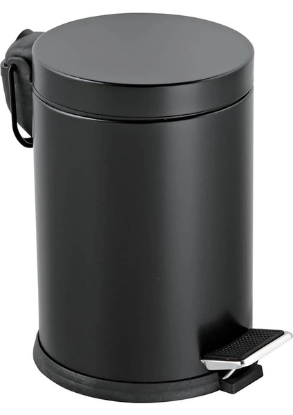 Premium Serisi 5 Litre Hacimli Paslanmaz Banyo-Mutfak Pedallı Çöp Kovası Siyah, 5l