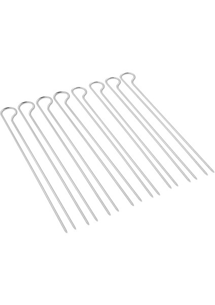 Çift Şiş Seti (30 cm Uzunluğunda), 8 Adet, Karides, Sebze Veya Et Sabitlemek Için Ideal, Izgara Yapılan Yiyecekleri Kolayca Çevirin, Bulaşık Makinesinde Yıkanabilir - Gümüş (6320)