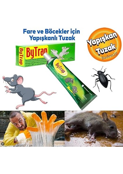 Bytrab Fare Haşere Böcek Tuzağı Kapanı Yakalama Yapışkanı Tüpü Zehirsiz 75 ml indirimleri