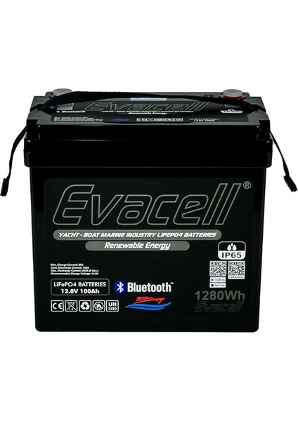 100AH Lifepo4 Lityum Demir Fosfat IP65 Bluetooth Batarya Akü