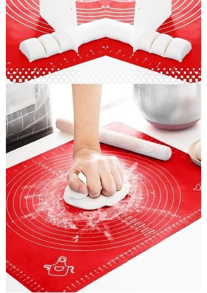 Home 65X45 Kırmızı Hamur Açma Matı (Kırmızı, 65X45)