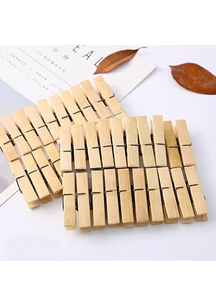 Bambu Çamaşır Mandalları, 40 Adet 6 cm Uzunluğunda, 1,2 cm Genişliğinde Çamaşır Mandalı, Kıyafet Asmak Için, Sürdürülebilir Ahşap Mandallar, Çamaşır Asmak, El Işi ve Dekorasyon Için