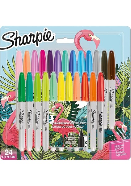 Fine Permanent Markör 24'lü Karışık Paket, Flamingo