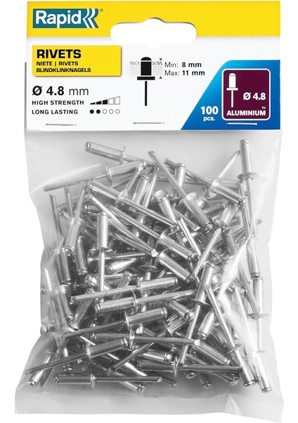 Percin 4.8X14 mm Aluminyum 100 Adet