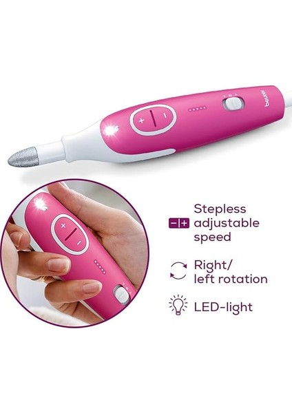 Mp 44 Manikür/pedikür Seti, 7 Başlıklı Elektrikli Tırnak Bakım Seti, LED Işık, Manuel Tırnak Seti Dahil, Saklama Çantalı, Pembe/pembe fırsatları