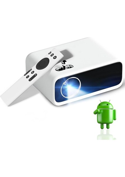 Mini Pro Projeksiyon Cihazı, Android Işletim Sitemi, 300 Ansı Lümen, Ekran Yansıtma