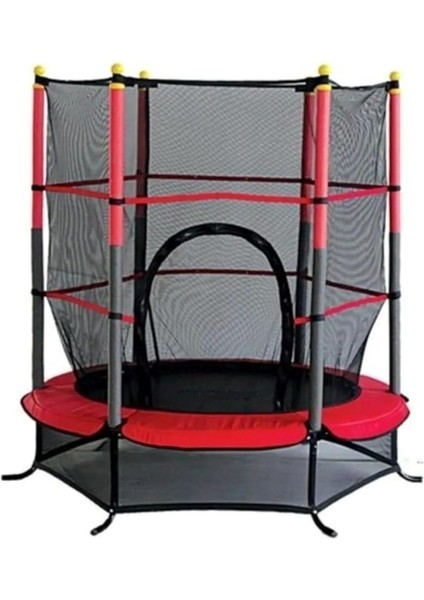 Fileli Çocuk Trambolini – 140 cm (55 Inç) Büyük Boy, Güvenli ve Dayanıklı Zıplama Trambolini Cks-69