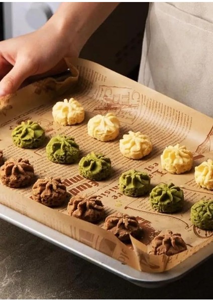 Vintage Gazete Şeklinde Yağlı Fırın Kağıdı, 5 Metre x 30 Cm, Isıya Dayanıklı, Pişirme ve Sarma Için Ideal, Estetik Tasarım, Gıda Güvenli Malzeme, Kek, Kurabiye ve Yemekler Için Kullanışlı