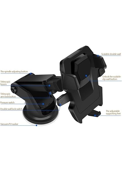 Vantuzlu Torpido Üstü Teleskobik Araç Telefon Tutucu fiyatları