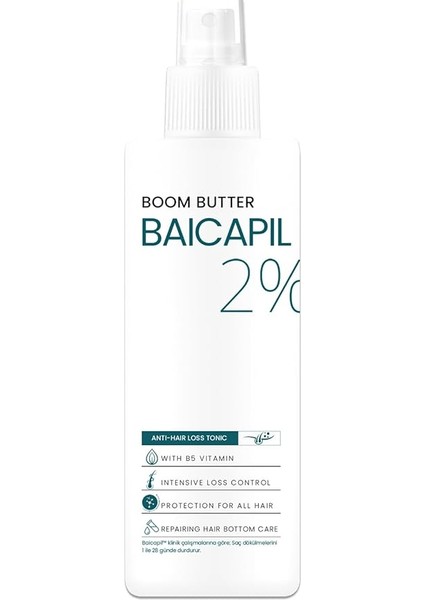Butter Baicapil Içerikli Dökülme Karşıtı Saç Bakım Toniği, Saç Güçlendirici & Yoğun Besleyici, Saç Dökülmesine Karşı Etkili, Bitkisel Kompleks, 150 ml