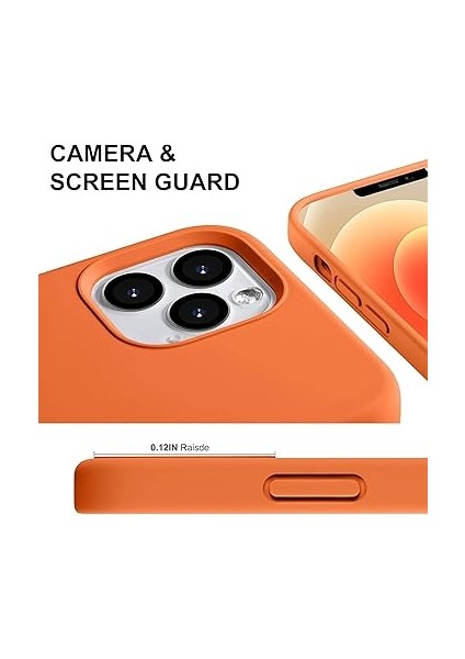 Kılıf Ince Sıvı Silikon 3 Katmanlı Tam Kaplamalı Yumuşak Jel Kauçuk Kılıf Kapak (Turuncu, iPhone 13/14) fiyatları