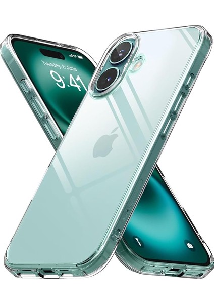 Uyumlu Şeffaf Clear Silikon Yüksek Kalite Darbeye Dayanıklı Şık Telefon Kılıfı (Iphone 16)