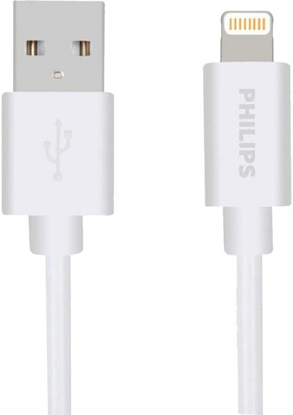 2.4A iPhone Lightning Şarj ve Data Kablosu Beyaz 1 Metre