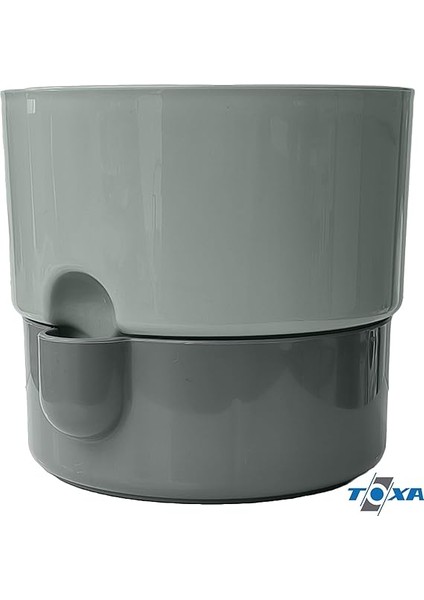 4 Adet Dora Saksı Dekoratif Tabaklı Çiçek Kaktüs Saksısı Parlak Plastik Saksı (Gri, 2 Litre) modelleri