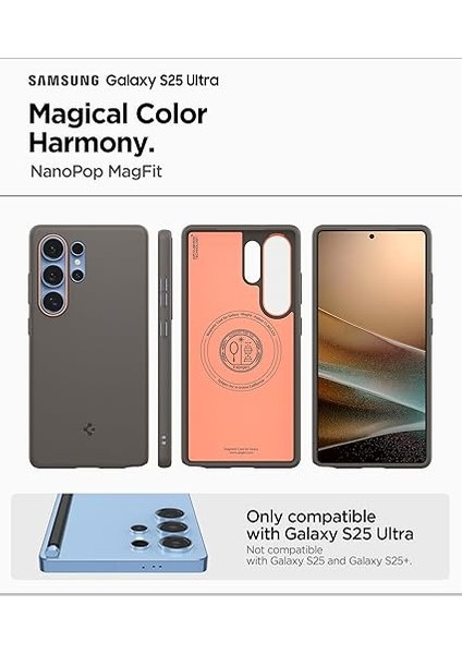 Caseology Galaxy S25 Ultra Silikon Magsafe Kılıf Nano Pop Mag Hava Kanalı Teknolojisi™ Askeri Sınıf Koruma Papaya Gray Kaymaz Kapak - ACS09058 fiyatları