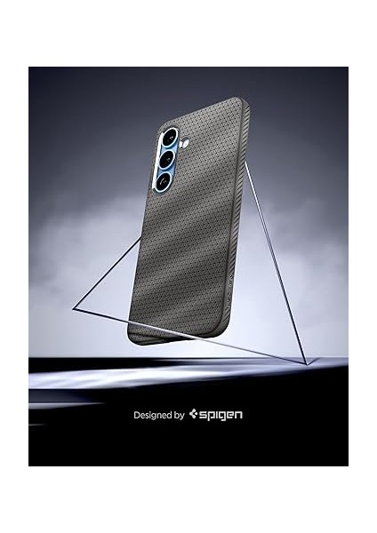 Galaxy S25 Ince Kılıf Liquid Air Hava Kanalı Teknolojisi™ Askeri Sınıf Koruma Marble Gray Dokulu Yüzey Kapak - ACS09404 modelleri