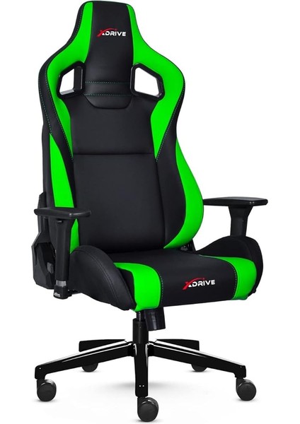 Akdeniz Profesyonel Oyuncu Koltuğu, Bel ve Boyun Desteği, Tekerlekli, Hareketli Kolçaklar, 74 x 57 x 24 Cm, Yeşil/siyah indirimleri