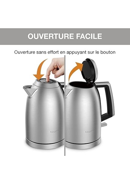 Excellence Su Isıtıcısı, Fırçalanmış Metal Yüzey, 1.7 L Kapasite, Kolay Açılır Kapak, Hassas Döküş Ucu, Sap Üzerinde Su Seviyesi Göstergesi, Otomatik Kapanma Özelliği modelleri