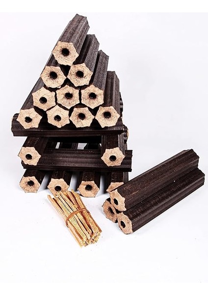 Özel Pres Briket Şömine Odunu 10 kg Çıra Hediyeli indirimleri