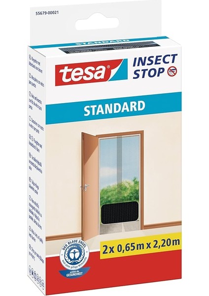 Sineklik Standart Cırt Bantlı Kapı Için Kesilerek Ayarlanabilir, Siyah, 2 Adet 0.65M x 2.20M