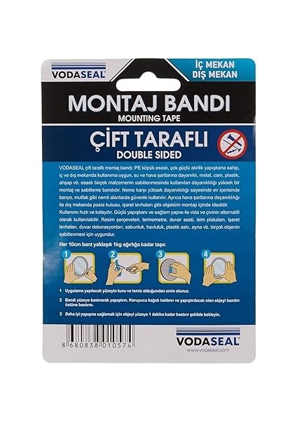 Çift Taraflı Montaj Bandı 20MMX3MT modelleri