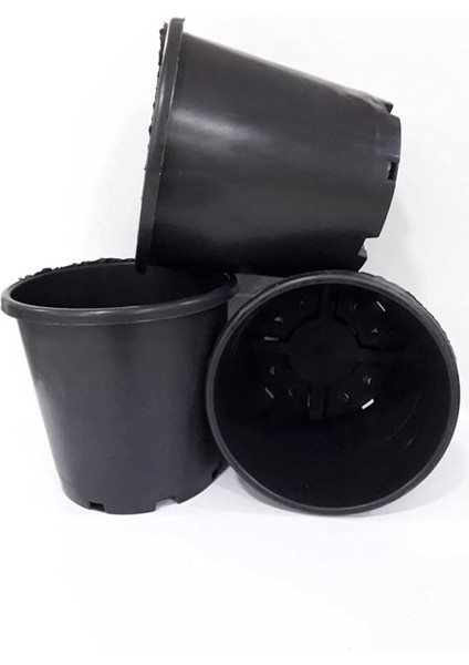 Üretim Saksısı 5 Adet 20X25 cm 6,4 Lt Plastik Saksı Siyah Üretim Saksı Bitki Saksısı modelleri