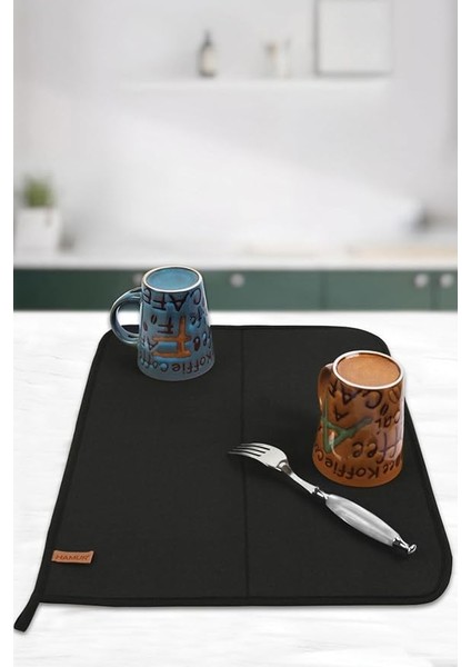 Basic Bulasik Kurutma Mati Kurulama Bezi Kurutma Örtüsü Tezgah Üstü Siyah fiyatları