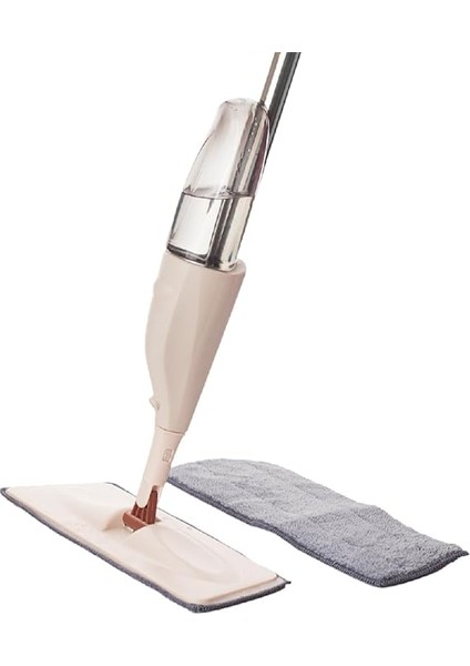 13279 Deterjan Hazneli 360 Derece Dönebilen Sprey Mop Yedek Bezli Temizlik Paspası - Krem modelleri