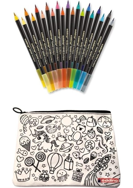 Hediyeli 20 Renk Fırça Uçlu Kalem Seti