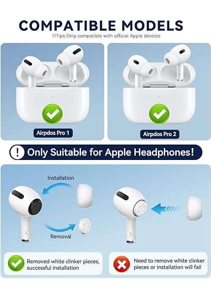 Airpods Pro & Airpods Pro 2. Nesil Için 3 Çift Yedek Kulak Uçları, Gürültü Azaltma Delikli Silikon Kulak Ucu Ağrısı Yok, Kaymaz Yumuşak Kulak Uçları Airpods Pro/pro 2 ile Uyumlu (Boyutlar modelleri