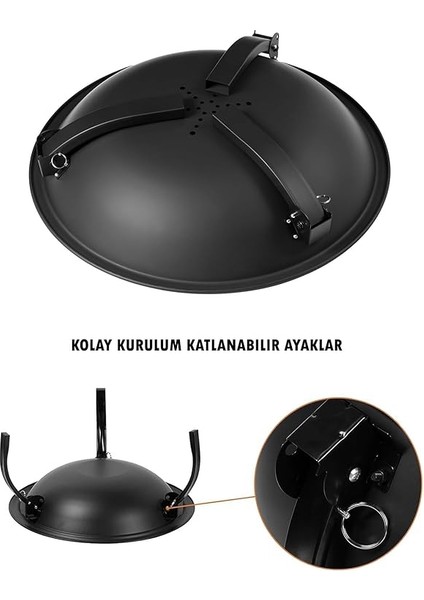Metal 4 Parça Ithal Katlanabilir ve Taşınabilir Ateş Çukuru-Mangal Şömine Bahçe Isıtma Kamp 54 cm modelleri